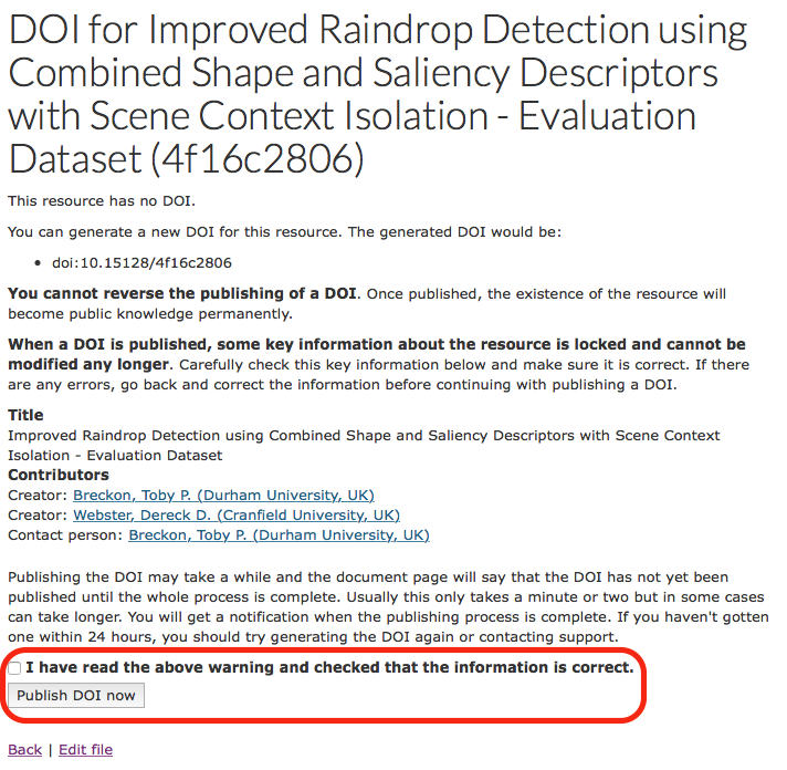 Publish doi